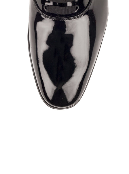 Salvatore Ferragamo - Belshaw Patent Leather Balmoral Oxford - Black - ForwardModa