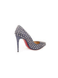 Follies Spikes Denim Pumps - Denim / Silver