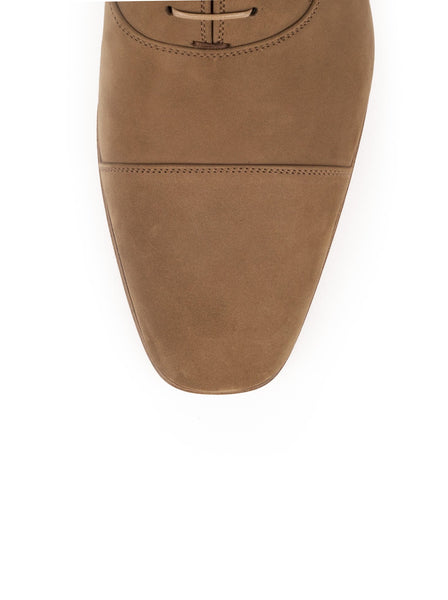 Nubuck Greggo Flat Balmoral Oxfords - Tan