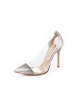Gianvito Rossi - Crystal Plexi PVC Satin Pumps - Silver - ForwardModa