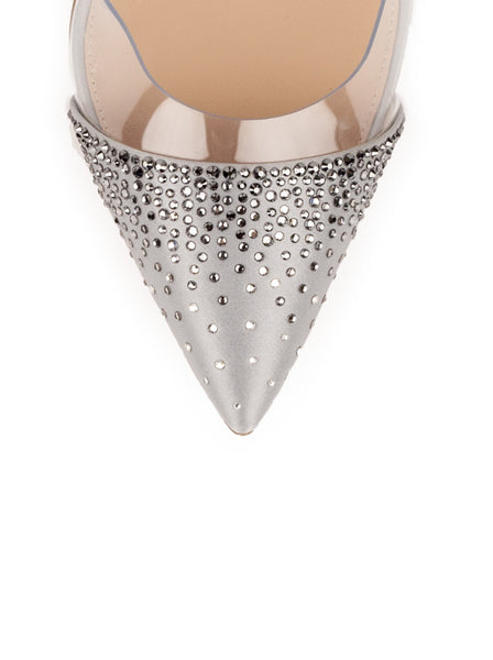 Gianvito Rossi - Crystal Plexi PVC Satin Pumps - Silver - ForwardModa