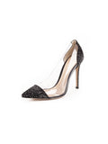 Gianvito Rossi - Crystal Plexi PVC Satin Pumps - Black - ForwardModa