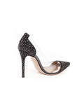 Gianvito Rossi - Crystal Plexi PVC Satin Pumps - Black - ForwardModa