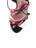 Miu Miu - Color-Block Flower Applique Ankle Strap Sandal - White / Pink - ForwardModa