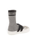 Lurex Knit Hi-top Sneakers - Silver / Black