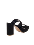 Suede Double Strap 90mm Sandal - Black