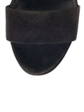 Suede Double Strap 90mm Sandal - Black