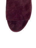 Suede High Heel Peep Toe 110mm Mule - Plum