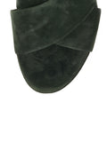 Suede Crossover 110mm Sandal - Moss Green