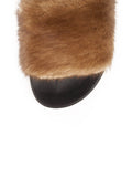 Mink Fur Slide Sandal - Brown