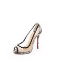 Hargaret Watersnake Imprint PVC 120 Pumps - Black / White