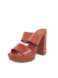 Vegetable Tanned Double Strap 110mm Sandal - Brandy