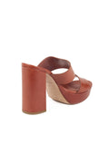 Vegetable Tanned Double Strap 110mm Sandal - Brandy
