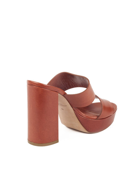 Vegetable Tanned Double Strap 110mm Sandal - Brandy