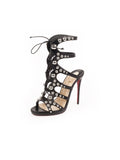 Christian Louboutin - Amazoubille Bauble Stud Gladiator Sandal - Black / Silver - ForwardModa