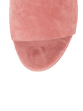 Suede High Heel Peep Toe 110mm Mule - Blush