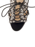 Christian Louboutin - Amazoubille Bauble Stud Gladiator Sandal - Black / Silver - ForwardModa