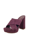 Suede Crossover 110mm Sandal - Purple