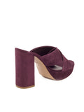 Suede Crossover 110mm Sandal - Purple
