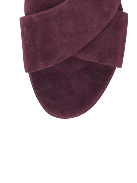 Suede Crossover 110mm Sandal - Purple
