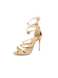 Christian Louboutin - Atonana Metallic Patent Strappy Bauble Sandal - Gold - ForwardModa