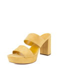 Suede Double Strap 90mm Sandal - Yellow