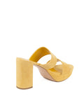 Suede Double Strap 90mm Sandal - Yellow