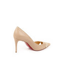 Christian Louboutin - Biblio Leather Piping 85 Pumps - Beige - ForwardModa