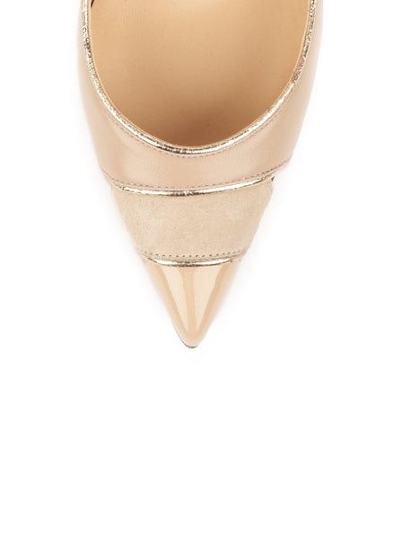 Christian Louboutin - Biblio Leather Piping 85 Pumps - Beige - ForwardModa