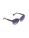 Round Cat Eye Sunglasses - Blue / Havana