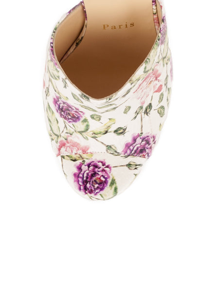 Pigamule 120 Floral Snakeskin Mules - White / Multi