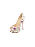 Fetish Peep 150 Floral Snakeskin Pumps - White/ Multi
