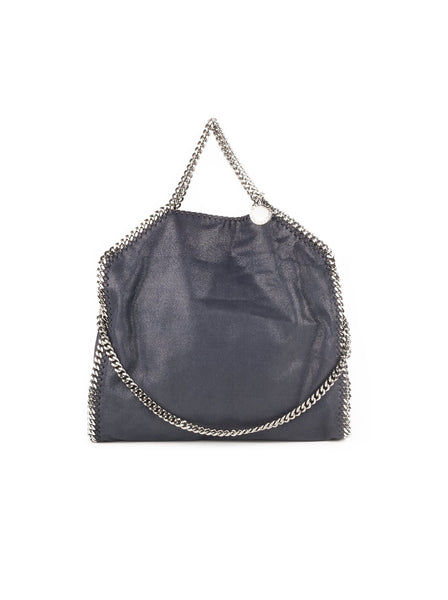 Falabella Shaggy Deer Fold Over Tote - Navy