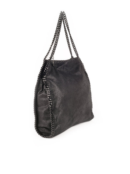 Falabella Shaggy Deer Small Tote - Black / Black