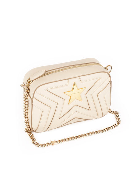 Star Patch Faux Leather Small Shoulder Bag - Cream