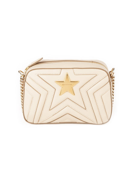 Star Patch Faux Leather Small Shoulder Bag - Cream