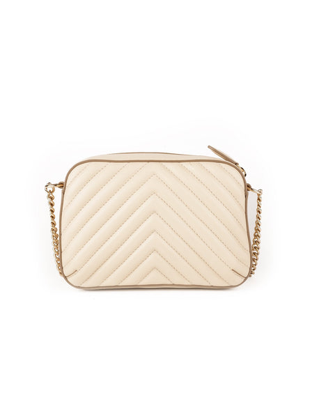 Star Patch Faux Leather Small Shoulder Bag - Cream