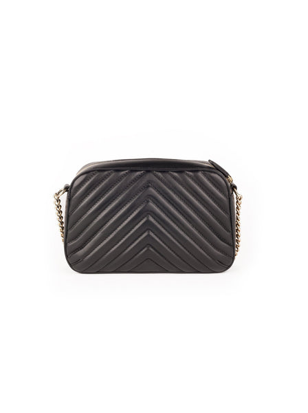 Star Patch Faux Leather Mini Shoulder Bag - Black