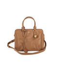 Padlock Medium Zip Satchel - Brown
