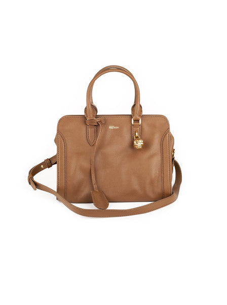 Padlock Medium Zip Satchel - Brown