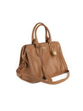 Padlock Medium Zip Satchel - Brown