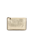 Falabella Shaggy Deer Metallic Chain Clutch - Yellow / Bronze