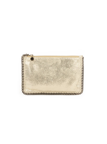 Falabella Shaggy Deer Metallic Chain Clutch - Yellow / Bronze