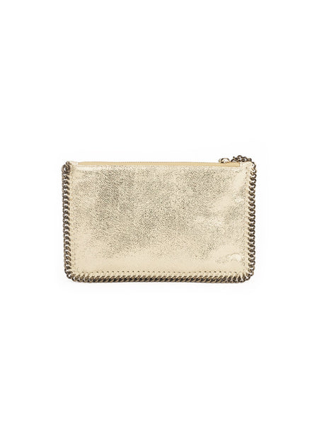 Falabella Shaggy Deer Metallic Chain Clutch - Yellow / Bronze