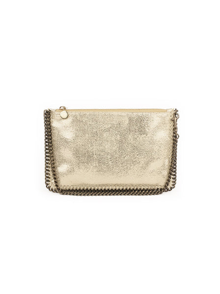 Falabella Shaggy Deer Metallic Chain Clutch - Yellow / Bronze