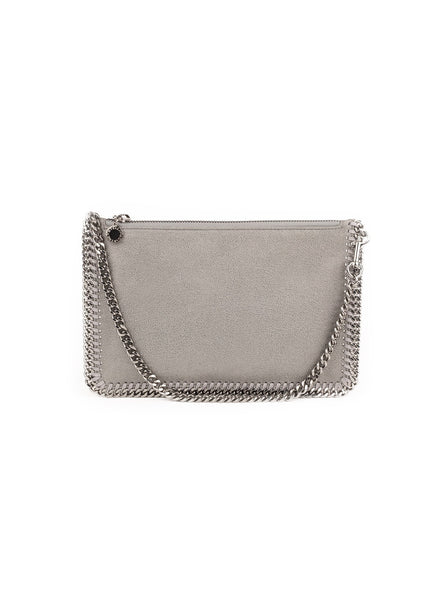 Falabella Shaggy Deer Chain Clutch - Gray / Silver