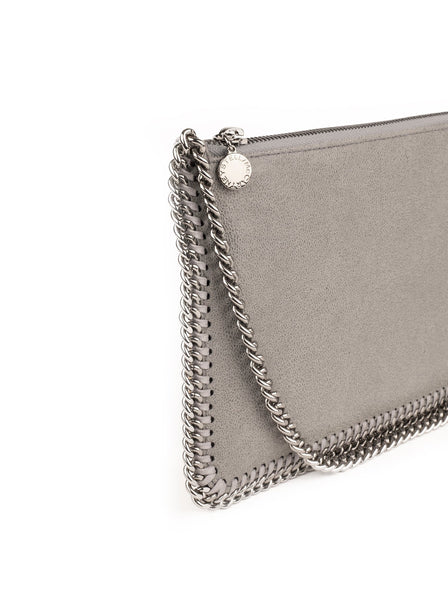 Falabella Shaggy Deer Chain Clutch - Gray / Silver