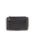 Falabella Alter Croc Card Holder - Black