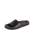 Saba Leather Logo Slide Sandal - Black
