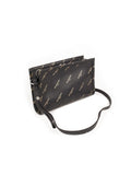 Balenciaga - Bazar All Over Print Pochette Crossbody Bag - Black / Gold - ForwardModa